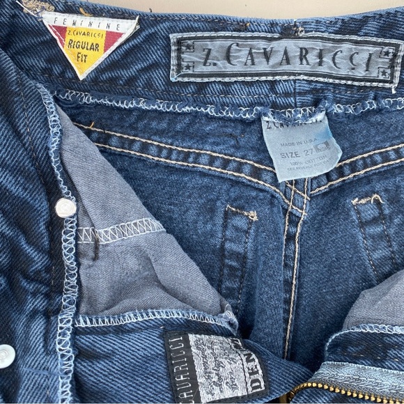 Z Cavaricci Women’s Vintage Feminine Regular Fit Dark Blue Denim Jeans Size 27 - Picture 5 of 8
